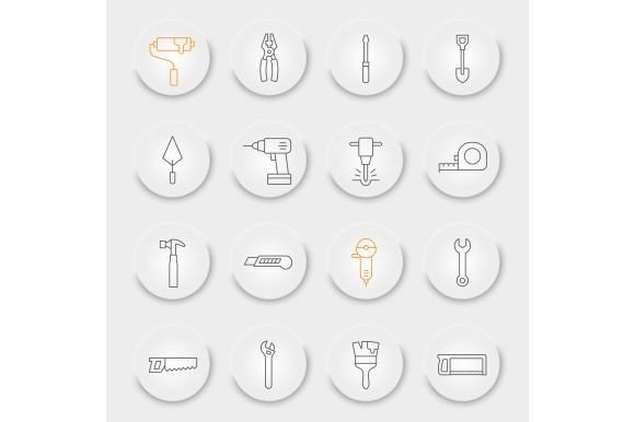 Download Construction Tools Line Icon Set - Premium Resources