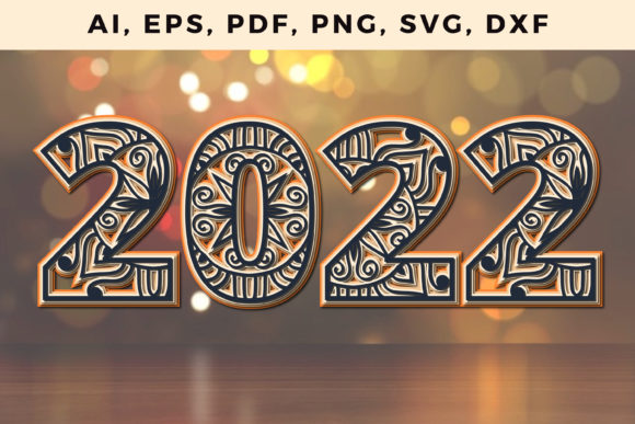 Download 2022 New Year Layered Cut File SVG - Layered cut file Collection